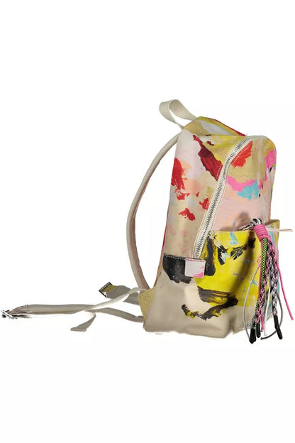 White Polyester Women Backpack