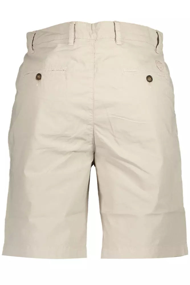 Beige Cotton Men Bermuda Short