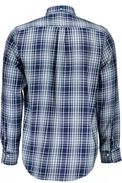 Blue Cotton Men Shirt