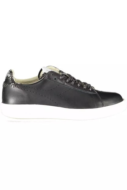 Black Leather Women Sneaker