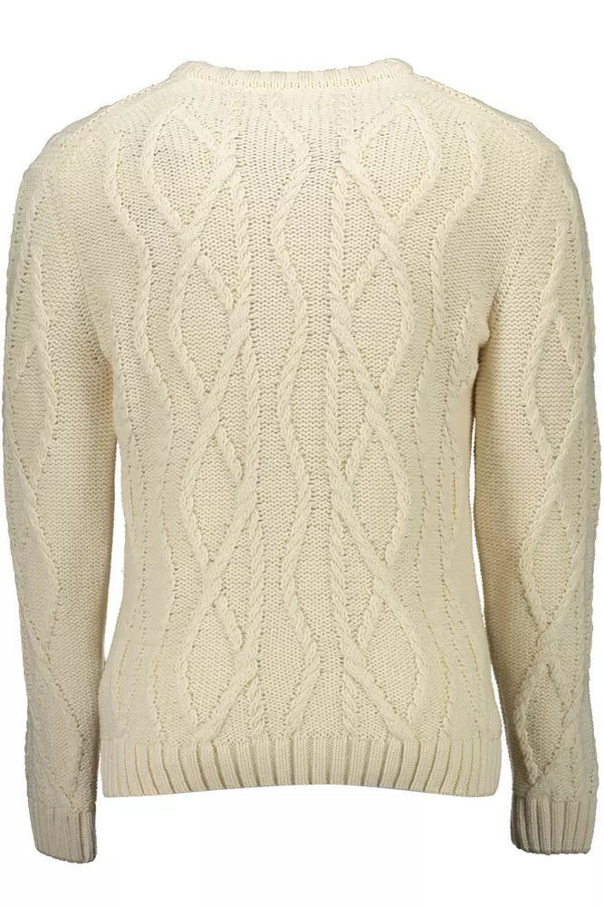 White Wool Men Sweater