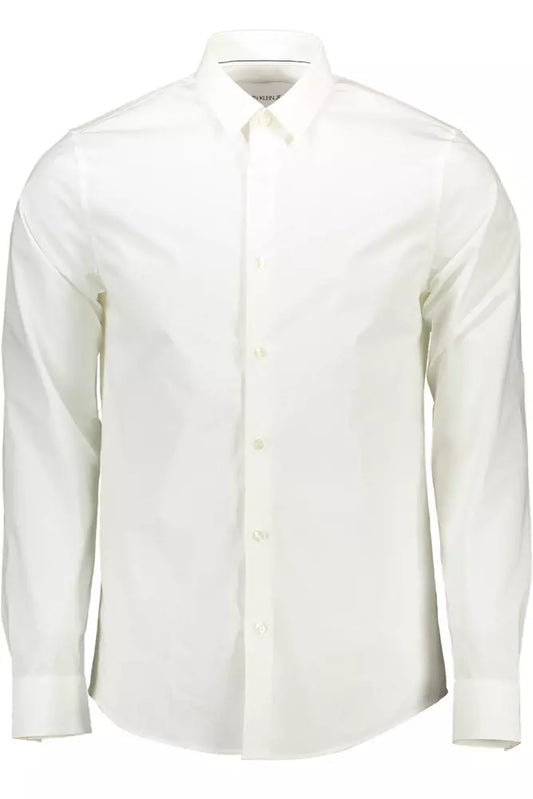 White Cotton Men Shirt