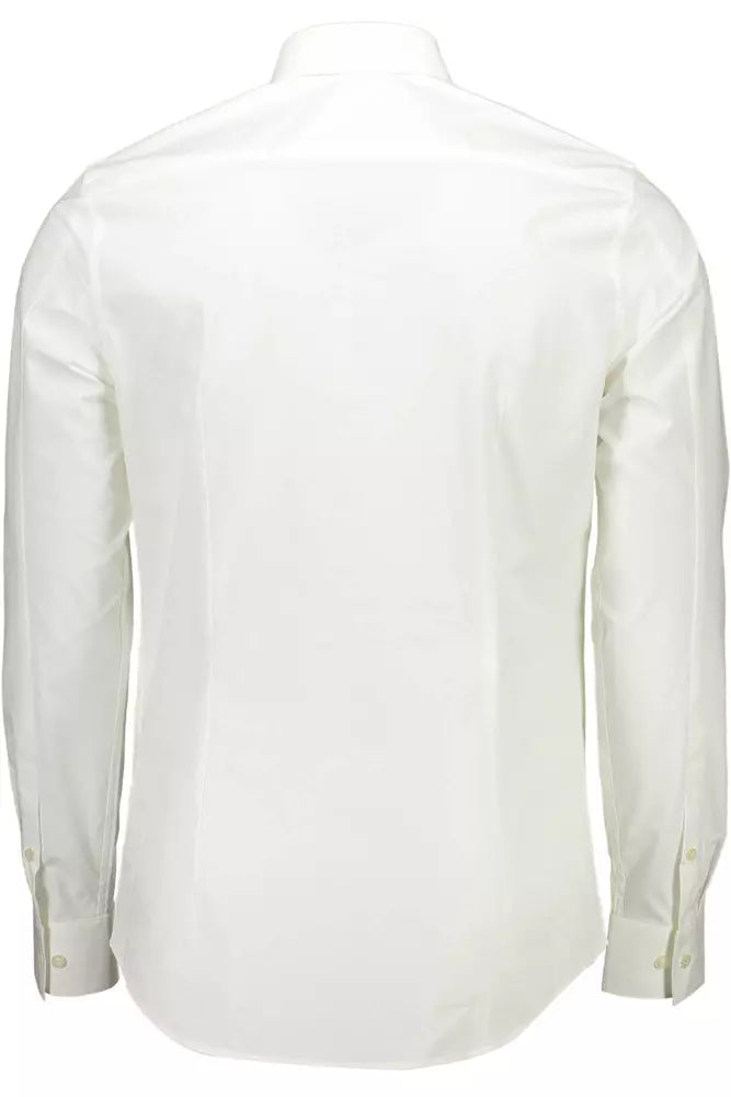 White Cotton Men Shirt