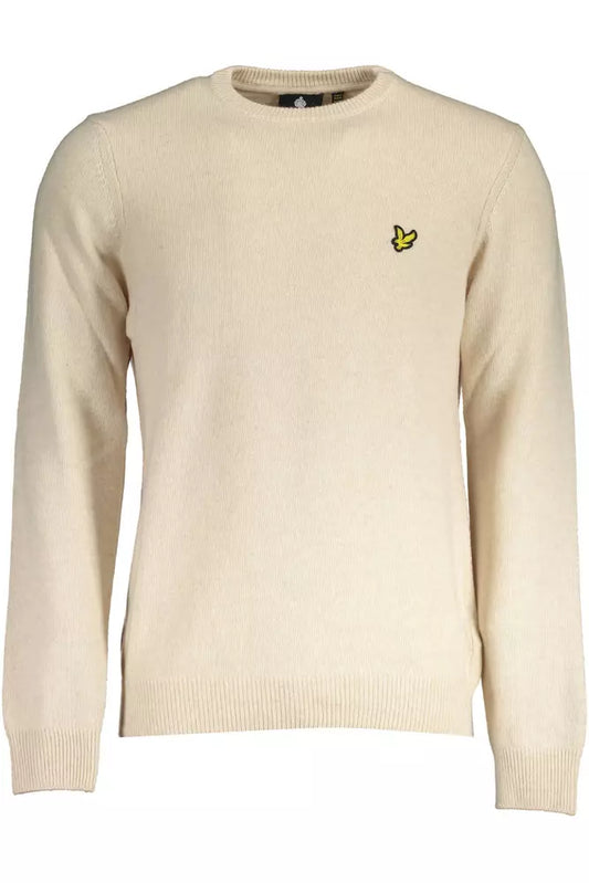 Beige Wool Men Sweater