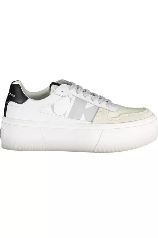 White Polyester Women Sneaker