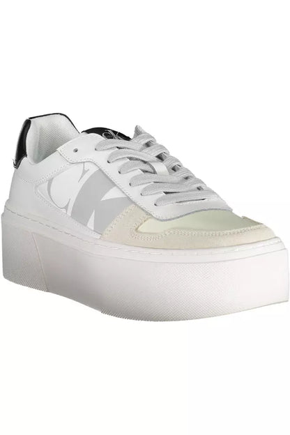 White Polyester Women Sneaker