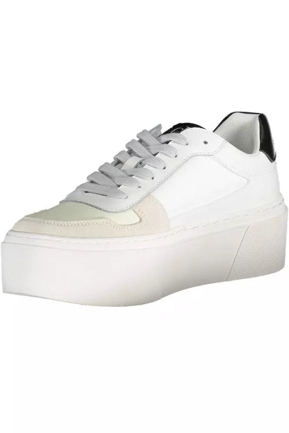 White Polyester Women Sneaker