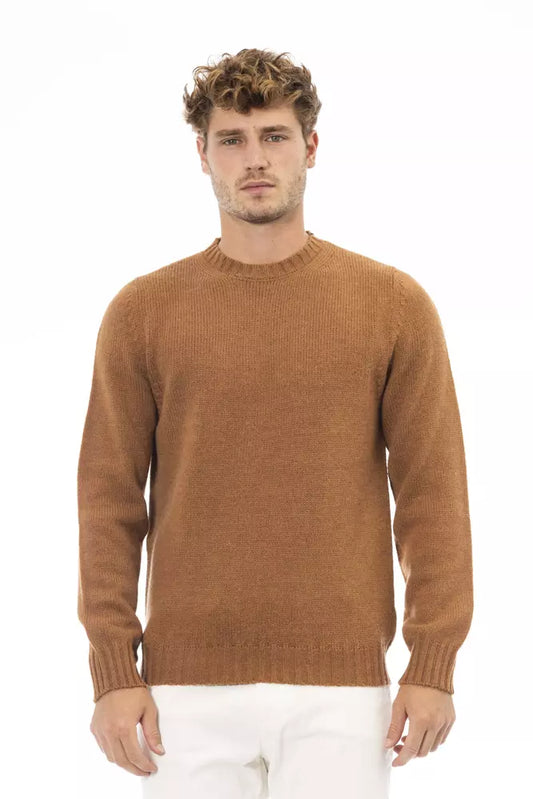 Beige Alpaca Men Sweater