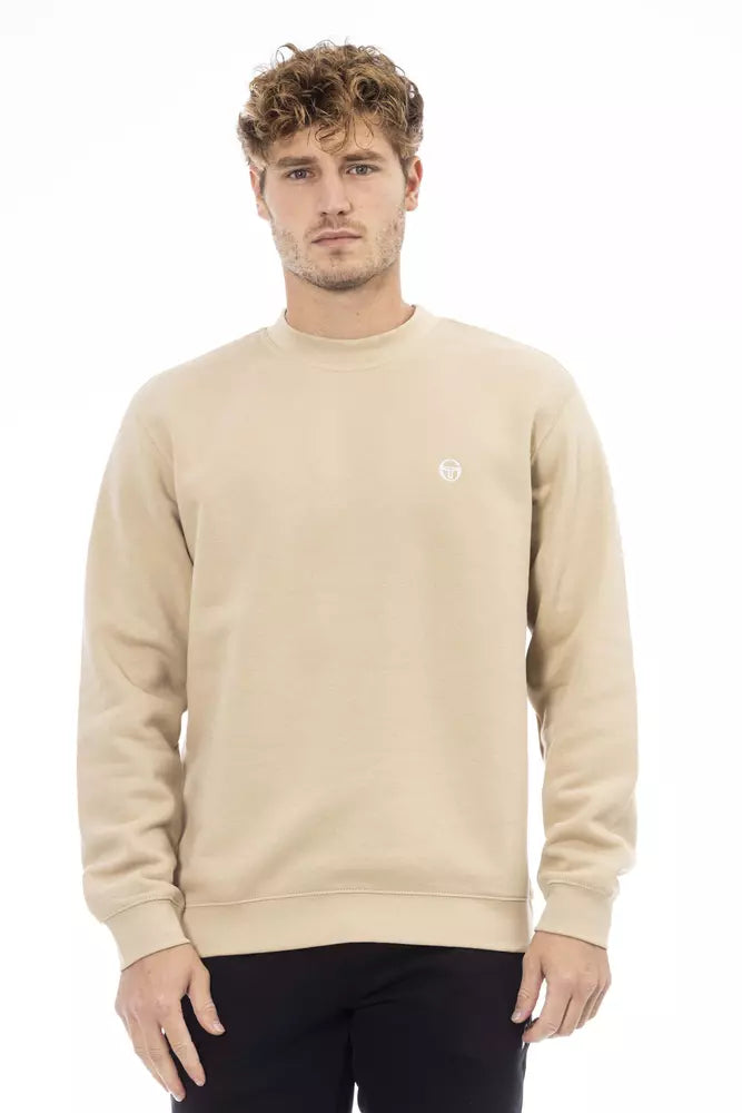 Beige Cotton Men Sweater