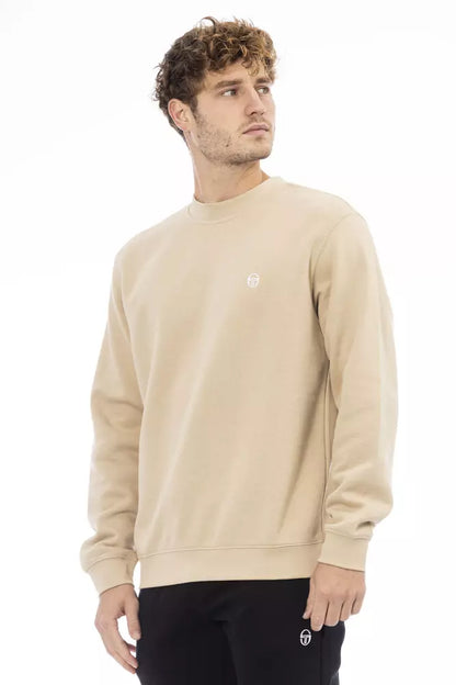 Beige Cotton Men Sweater