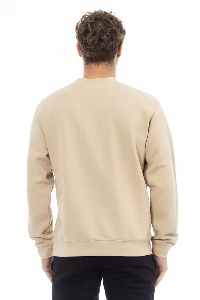 Beige Cotton Men Sweater