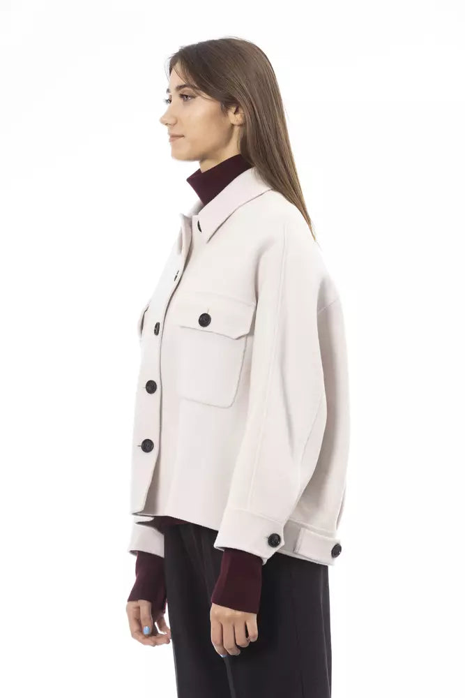 White Wool Women Blazer