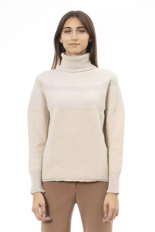 Pull en laine beige