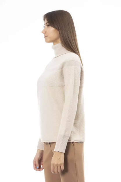 Pull en laine beige