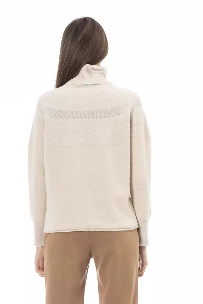 Pull en laine beige