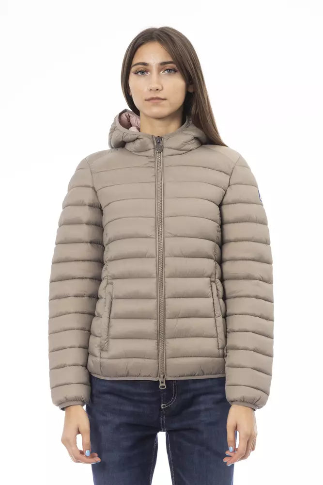 Beige Nylon Women Jacket