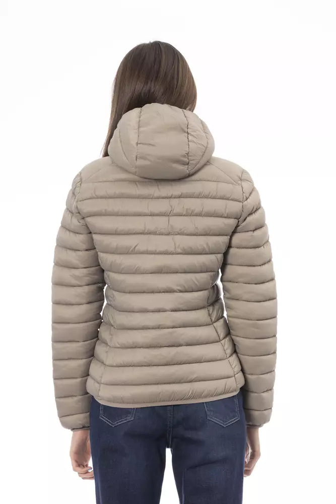 Beige Nylon Women Jacket