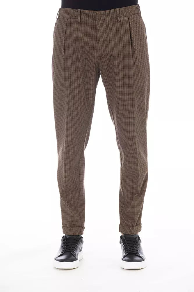 Brown Cotton Men Pant