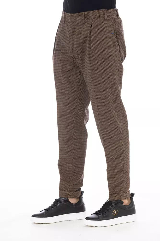 Brown Cotton Men Pant