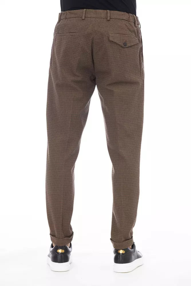 Brown Cotton Men Pant