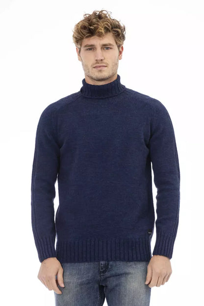 Blue Acrylic Men Sweater