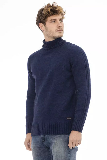 Blue Acrylic Men Sweater