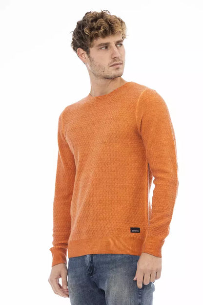 Orange Wool Men Sweater