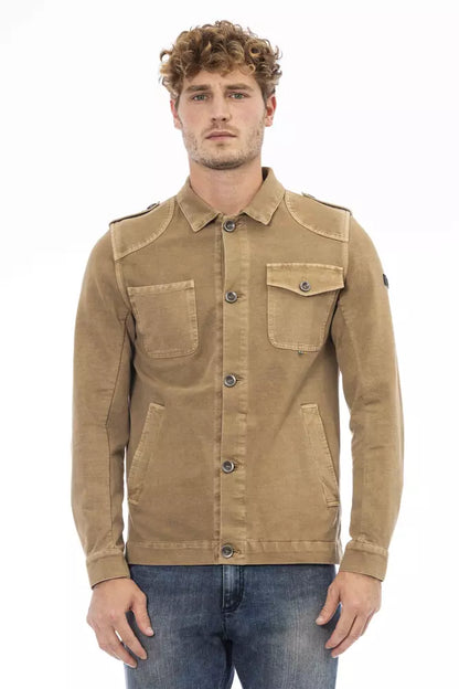 Brown Cotton Men's Jacket