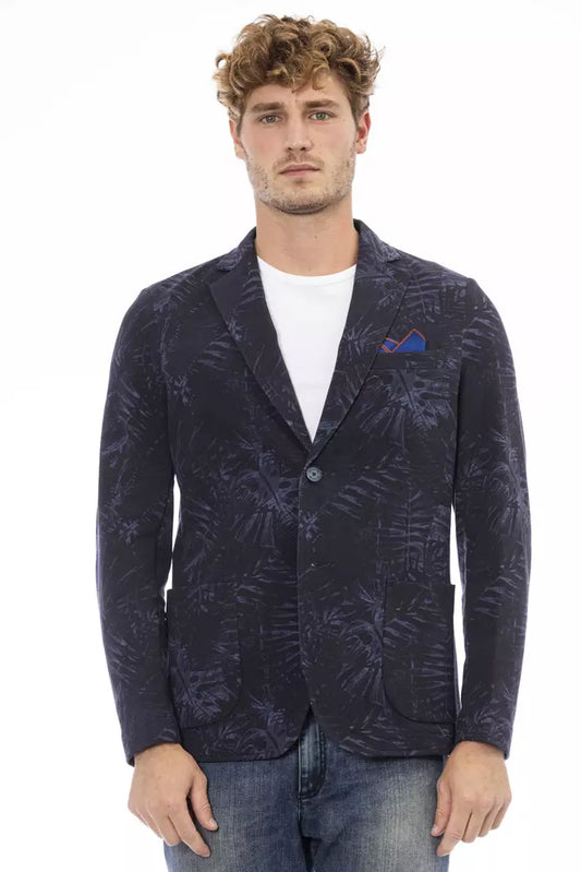 Blue Cotton Mens Blazer