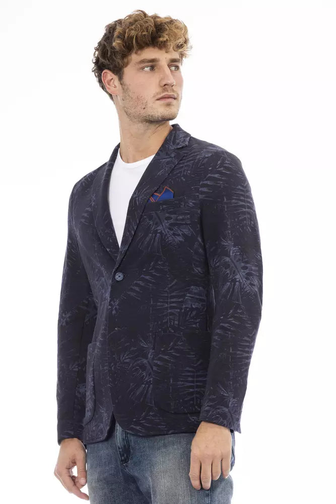 Blue Cotton Mens Blazer