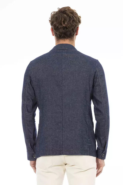 Blue Linen Men's Blazer