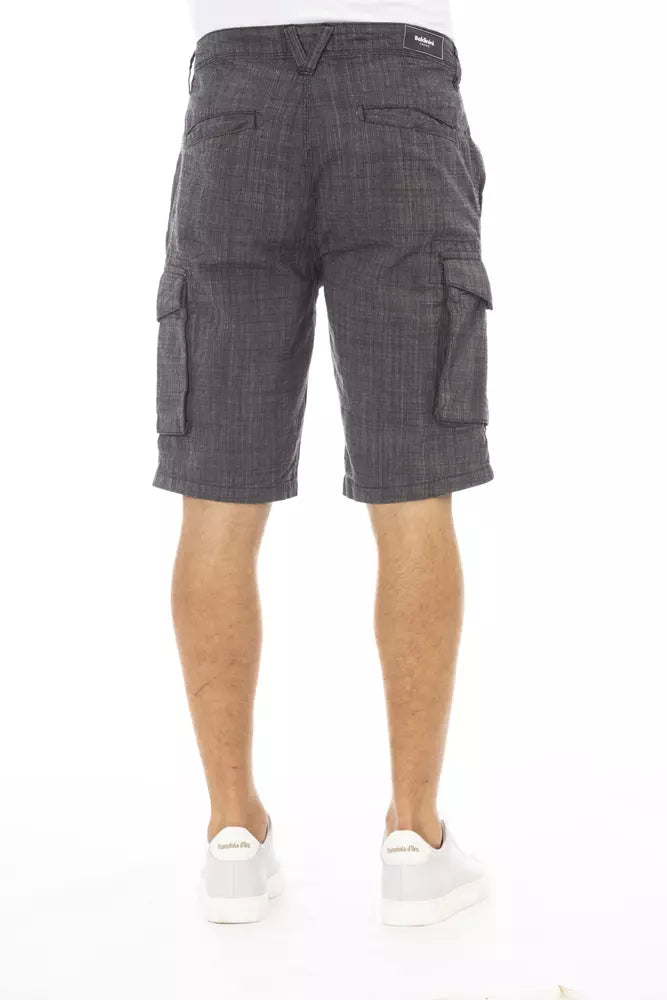 Black Cotton Men Short