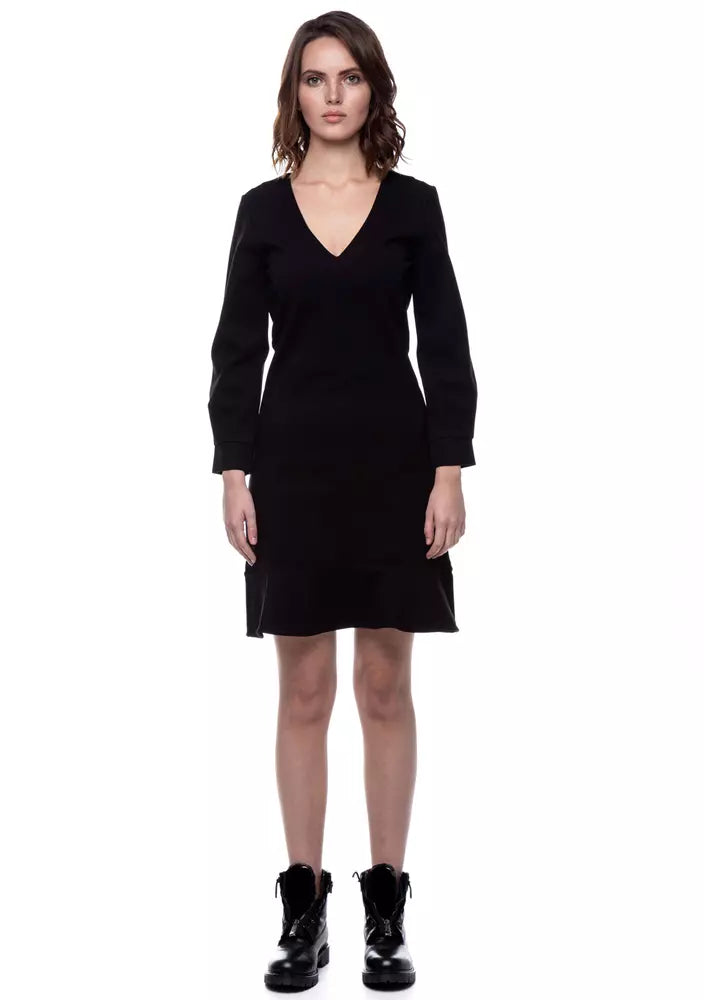 Elegant Black V-Neck Sheath Dress