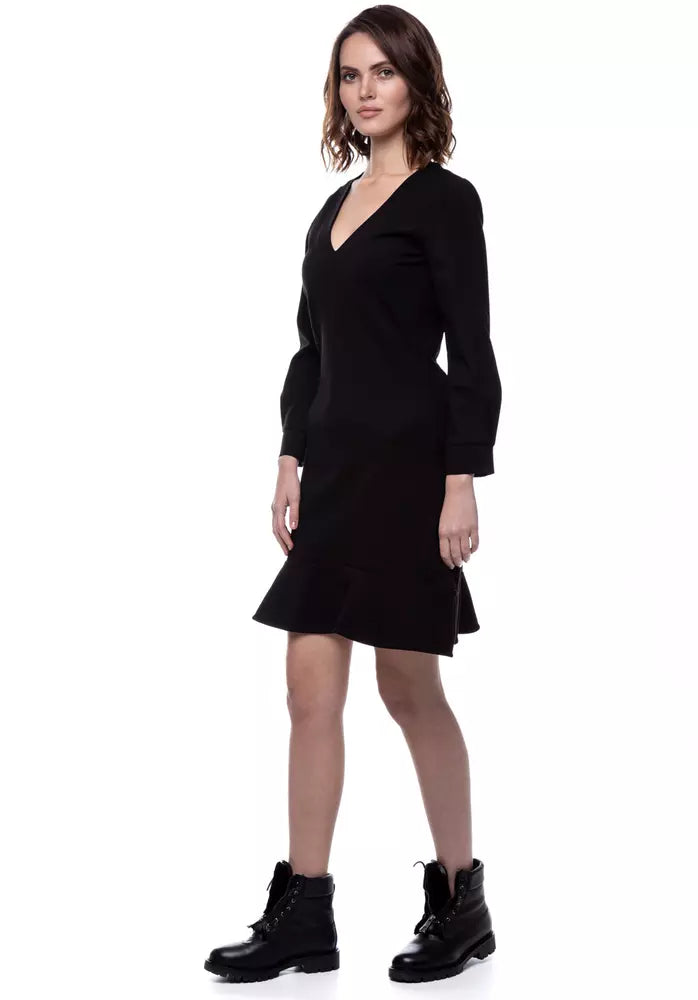 Elegant Black V-Neck Sheath Dress