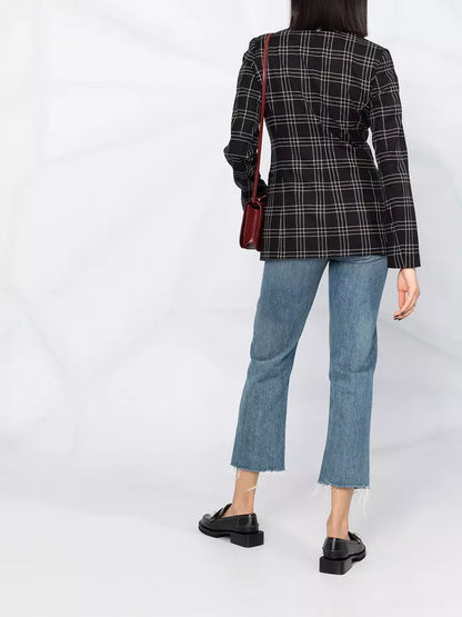 Elegant Checked Blazer Jacket