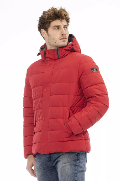 Red Polyester Men Jacket