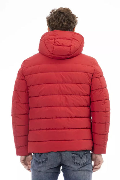 Red Polyester Men Jacket