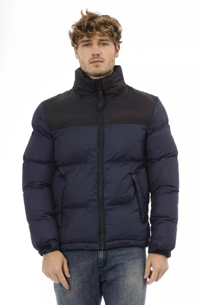 Blue Nylon Men Jacket