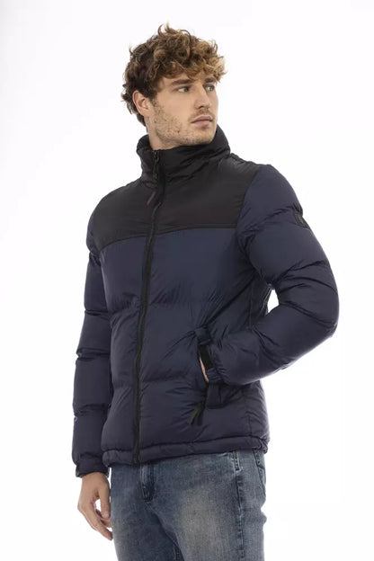 Blue Nylon Men Jacket