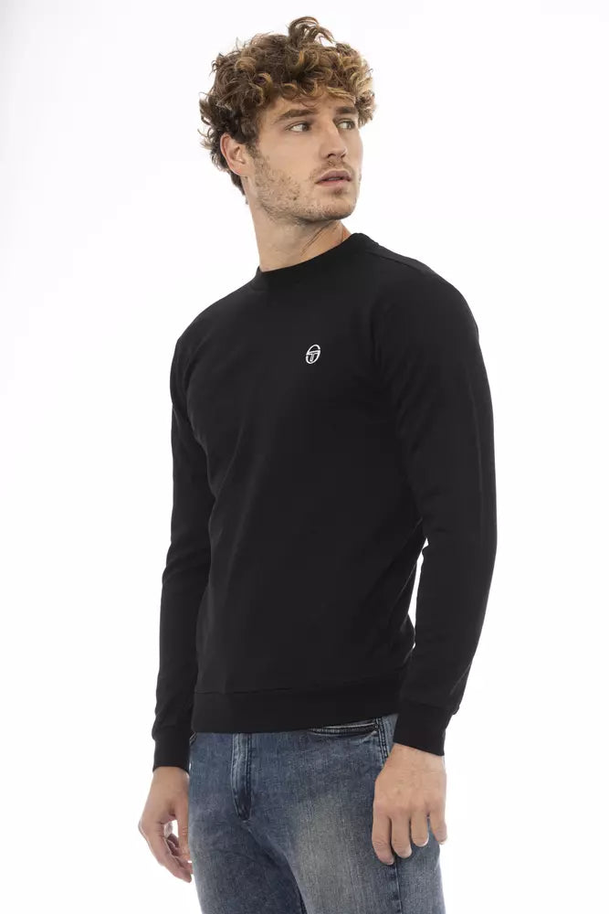 Black Cotton Men Sweater