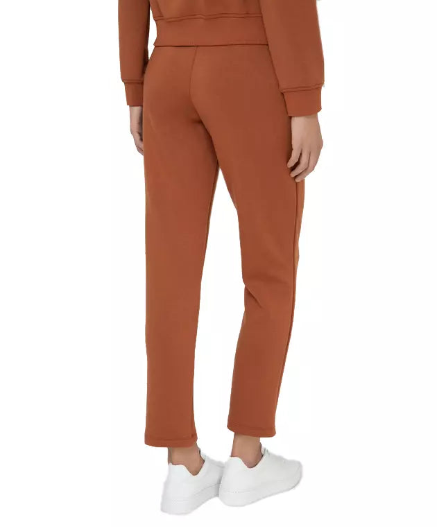 Chic Brown Stretch Trousers with Side Pockets