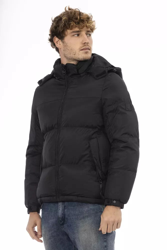 Black Nylon Men Jacket