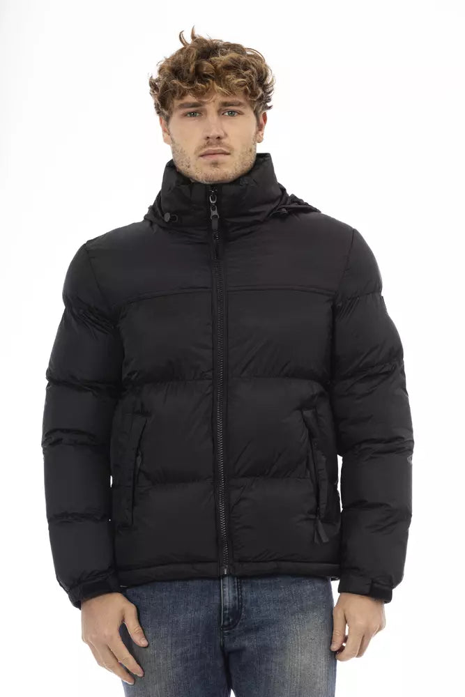 Black Nylon Men Jacket