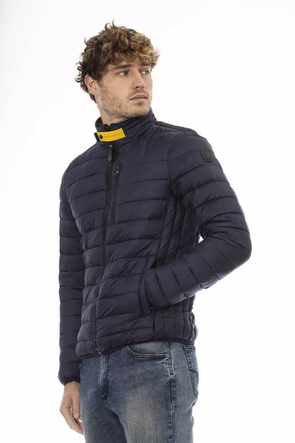 Blue Nylon Men Jacket