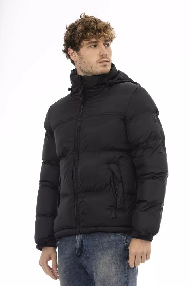 Black Nylon Men Jacket