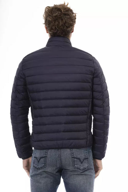 Blue Nylon Men Jacket