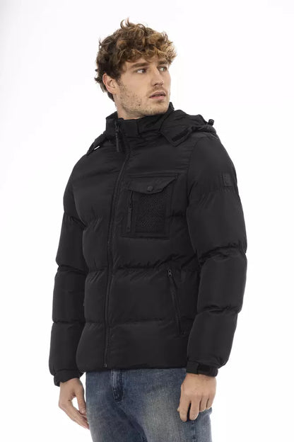 Black Nylon Men Jacket