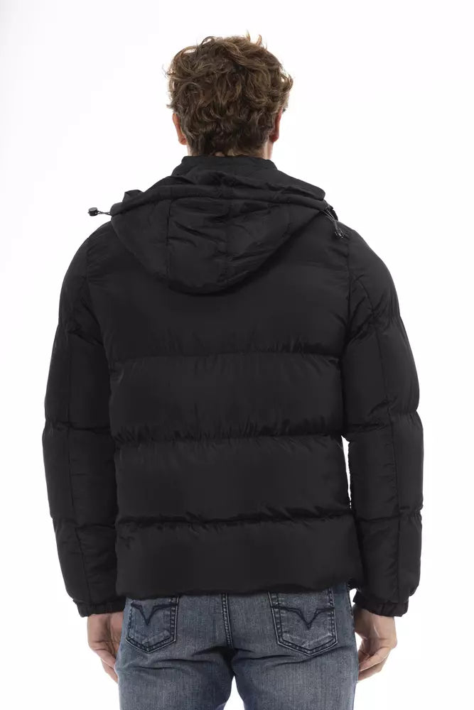 Black Nylon Men Jacket