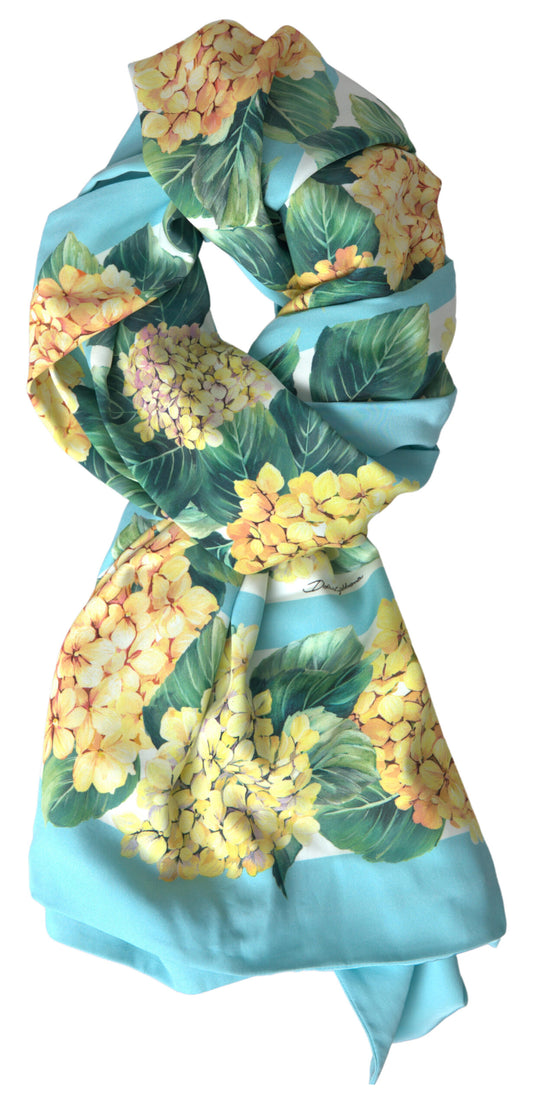 Foulard châle en soie florale multicolore