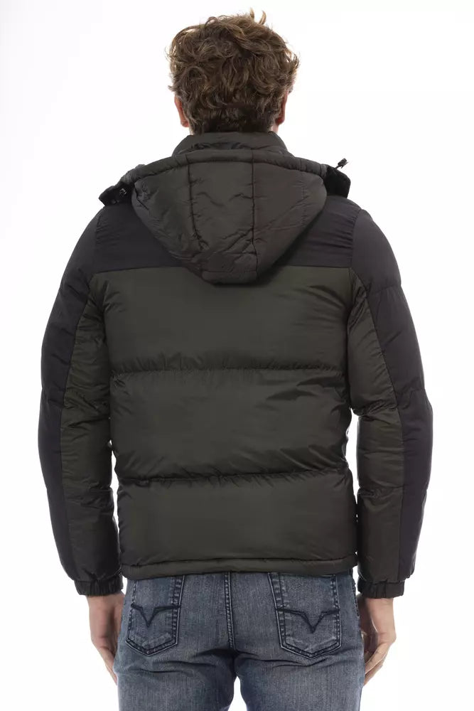 Green Nylon Men Jacket